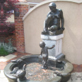 Life Size Bronze Nude Woman Lady And Boy with Ducks Garden Water Fountain